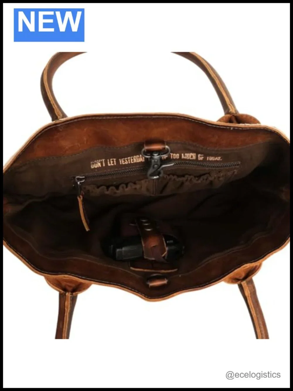 Genuine Full Grain Leather Cowhide Tote Satchel - Western Style